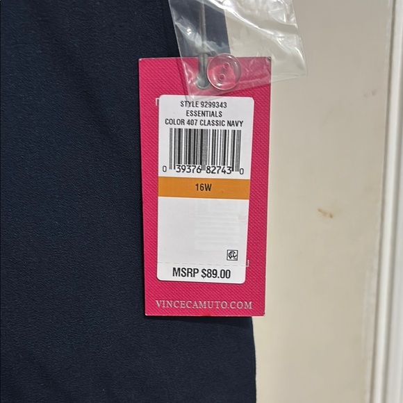 Vince Camuto Women’s Classic Essential Ankle Trousers Navy Blue Size 18W - Picture 2 of 5